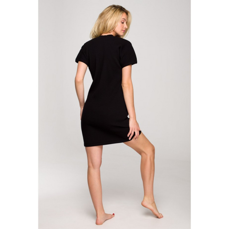 LA120 ribbed sleep shirt - black