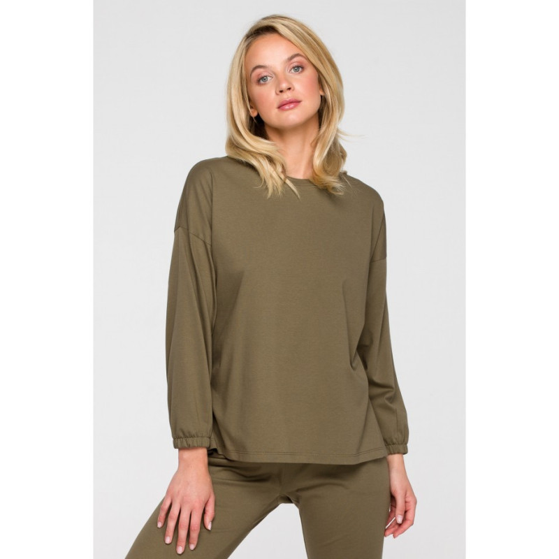 LA122 Long sleeve sleep blouse - khaki