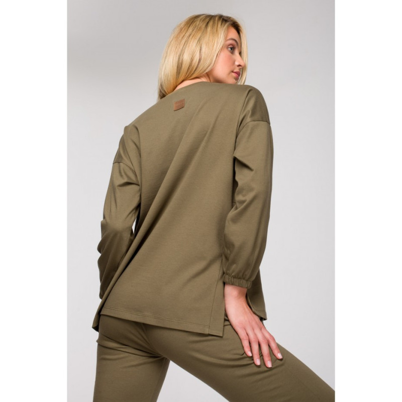 LA122 Long sleeve sleep blouse - khaki