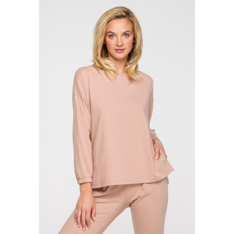 LA122 Long sleeve sleep blouse - nude