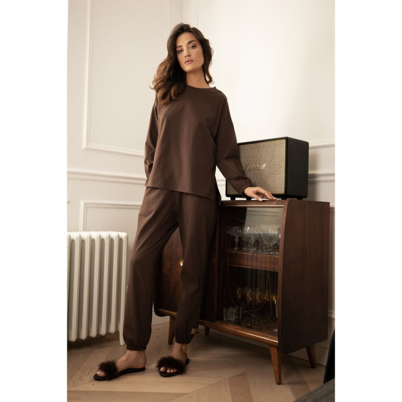 LA123 Long sleep pants - chocolate