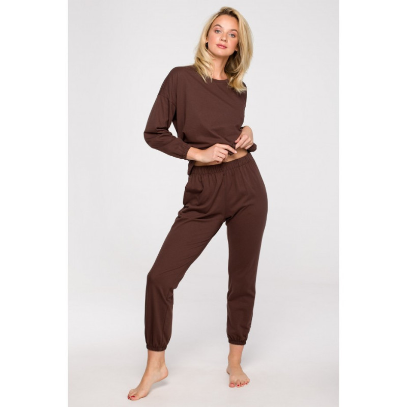 LA123 Long sleep pants - chocolate