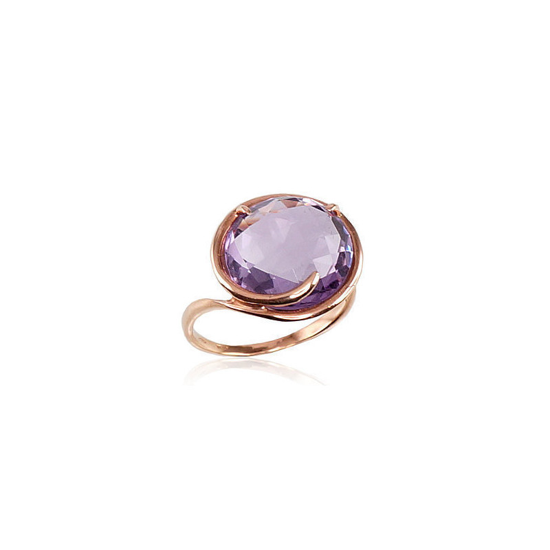 Gold ring 1100021(Au-R)_AM, Red Gold 585°, Amethyst