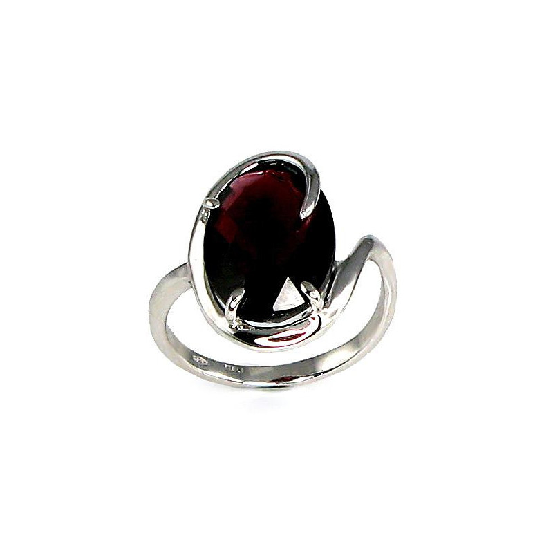 Gold ring 1100022(Au-W)_GR, White Gold 585°, Garnet