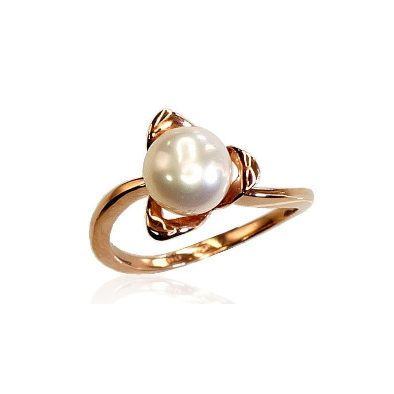 Gold ring 1100030(Au-R)_PE, Red Gold 585°, Fresh-water Pearl