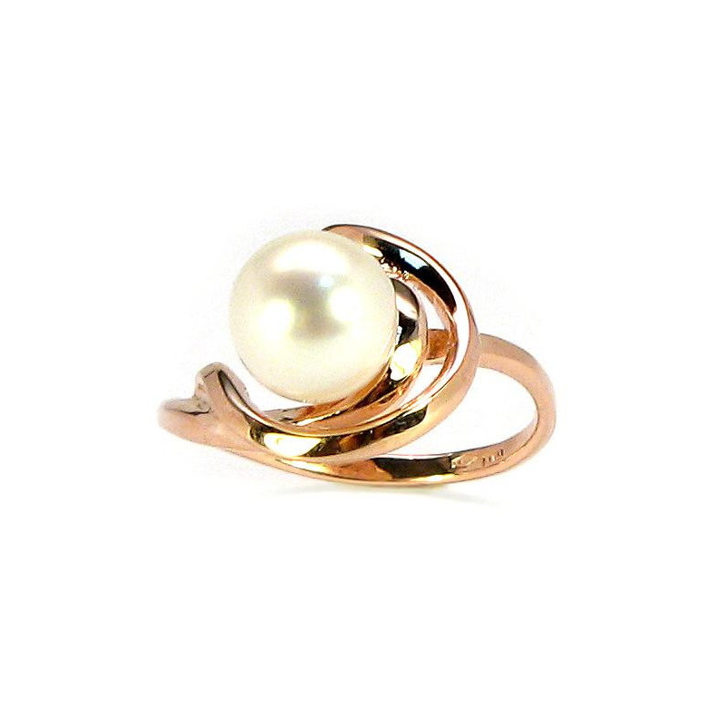 Gold ring 1100047(Au-R)_PE, Red Gold 585°, Fresh-water Pearl