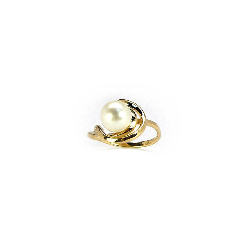 Gold ring 1100047(Au-Y)_PE, Yellow Gold 585°, Fresh-water Pearl