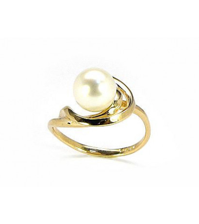 Gold ring 1100047(Au-Y)_PE, Yellow Gold 585°, Fresh-water Pearl