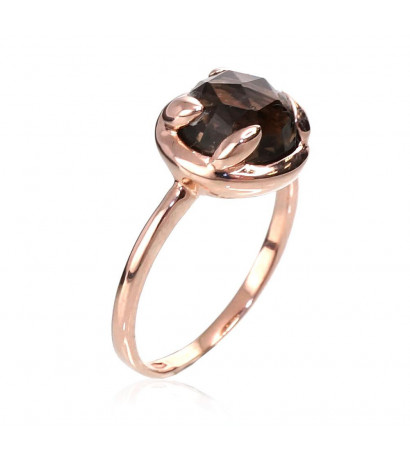 Gold ring 1100055(Au-R)_KZSM, Red Gold 585°, Smoky Quarz