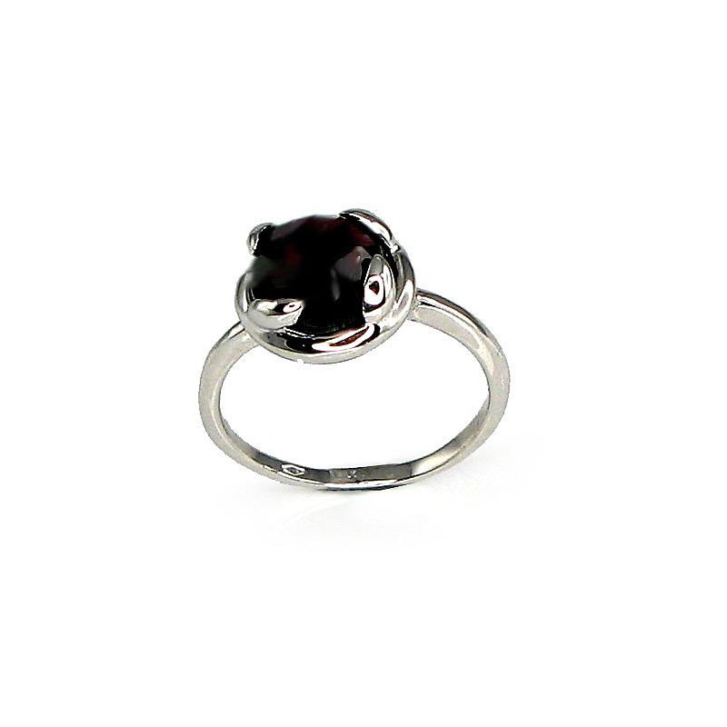 Gold ring 1100055(Au-W)_GR, White Gold 585°, Garnet