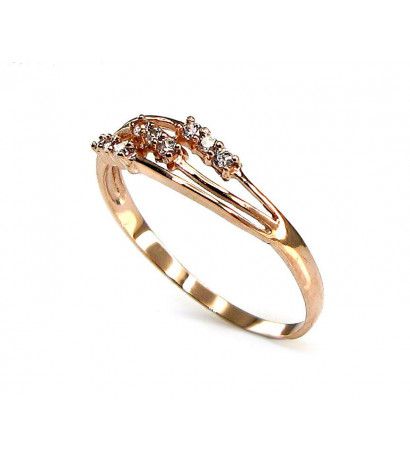 Gold ring 1100060(Au-R)_CZ, Red Gold 585°, Zirkons