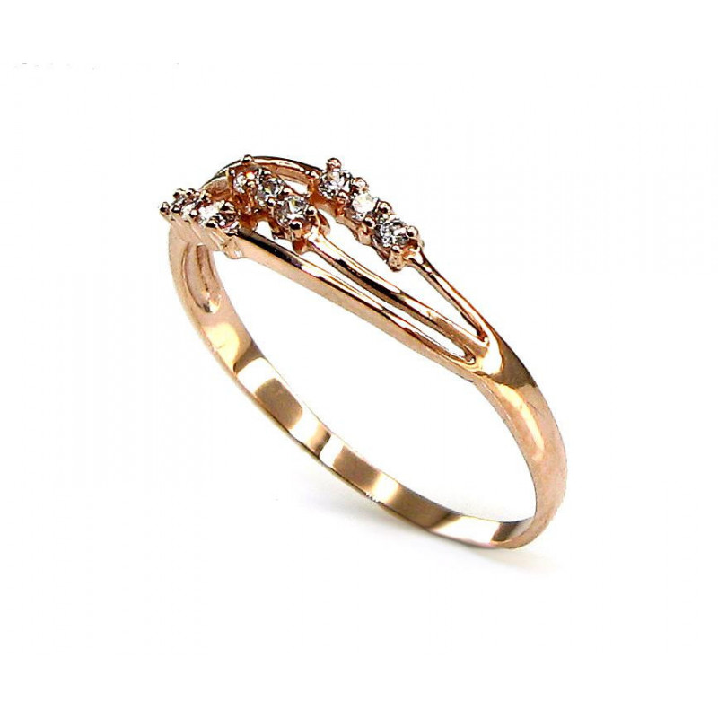 Gold ring 1100060(Au-R)_CZ, Red Gold 585°, Zirkons