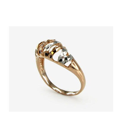 Gold ring 1100066(Au-R+PRh-W), Red Gold 585°, Rhodium (Plating)