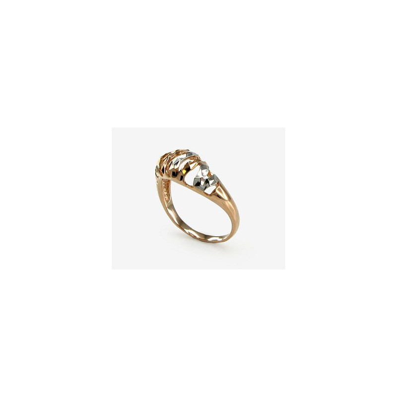 Gold ring 1100066(Au-R+PRh-W), Red Gold 585°, Rhodium (Plating)