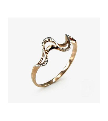 Gold ring 1100068(Au-R+PRh-W), Red Gold 585°, Rhodium (Plating)