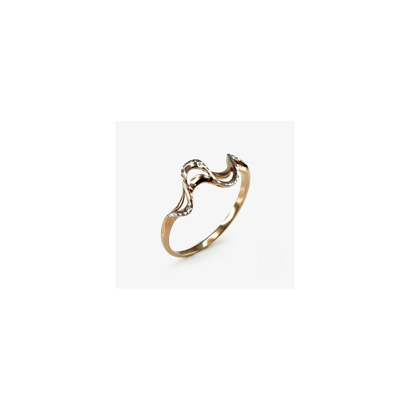 Gold ring 1100068(Au-R+PRh-W), Red Gold 585°, Rhodium (Plating)