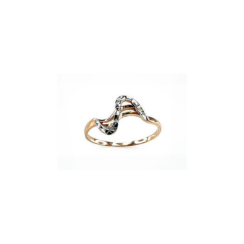 Gold ring 1100069(Au-R+PRh-W), Red Gold 585°, Rhodium (Plating)