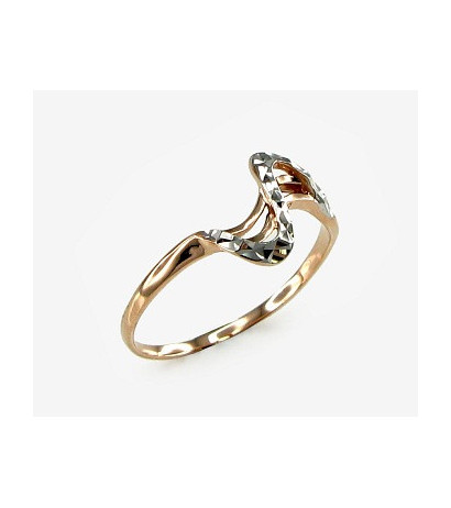 Gold ring 1100069(Au-R+PRh-W), Red Gold 585°, Rhodium (Plating)