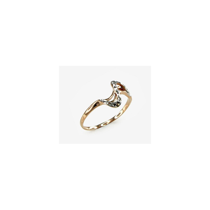 Gold ring 1100069(Au-R+PRh-W), Red Gold 585°, Rhodium (Plating)