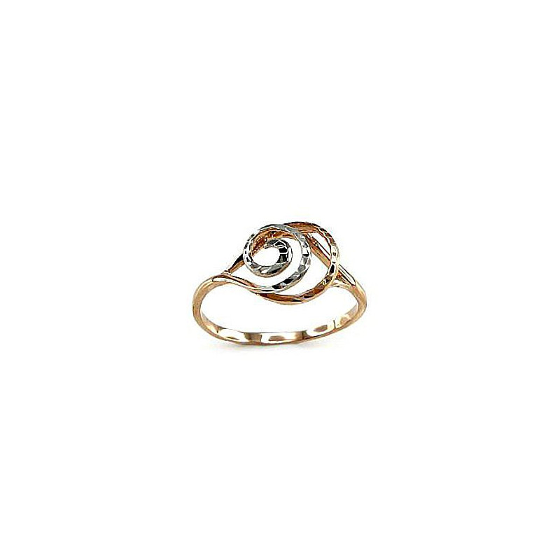 Gold ring 1100074(Au-R+PRh-W), Red Gold 585°, Rhodium (Plating)