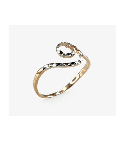 Gold ring 1100075(Au-R+PRh-W), Red Gold 585°, Rhodium (Plating)