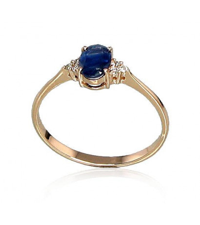 Gold ring 1100091(Au-R+PRh-W)_DI+SA, Red Gold 585°, Rhodium (Plating) , Diamonds , Sapphire