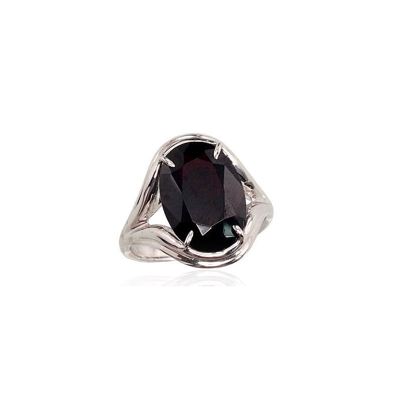 Gold ring 1100113(Au-W)_GR, White Gold 585°, Garnet