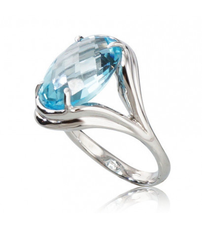 Gold ring 1100113(Au-W)_TZLB, White Gold 585°, Sky Blue Topaz