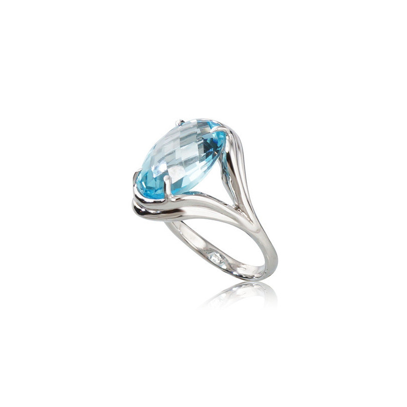 Gold ring 1100113(Au-W)_TZLB, White Gold 585°, Sky Blue Topaz