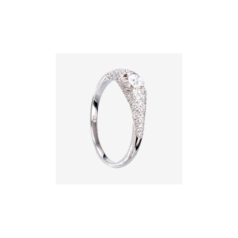 Gold ring 1100119(Au-W)_DI, White Gold 585°, Diamonds