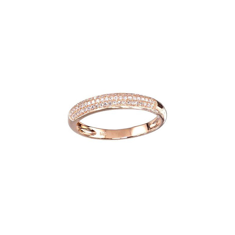 Gold ring 1100121(Au-R)_DI, Red Gold 585°, Diamonds