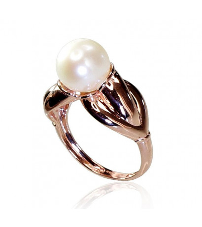 Gold ring 1100339(Au-R)_PE, Red Gold 585°, Fresh-water Pearl