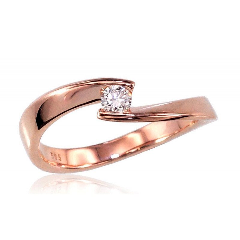 Gold ring 1100382(Au-R)_DI, Red Gold 585°, Diamonds