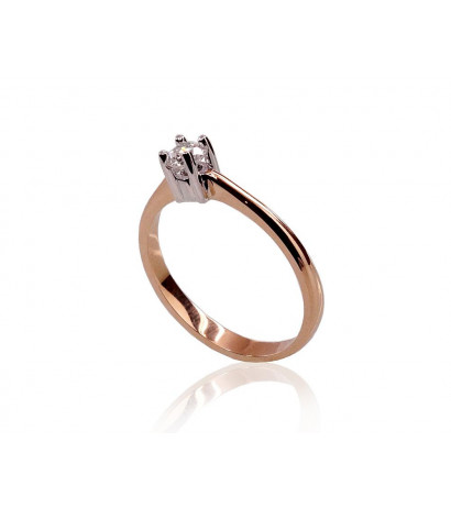 Gold ring 1100403(Au-R+PRh-W)_DI, Red Gold 585°, Rhodium (Plating) , Diamonds