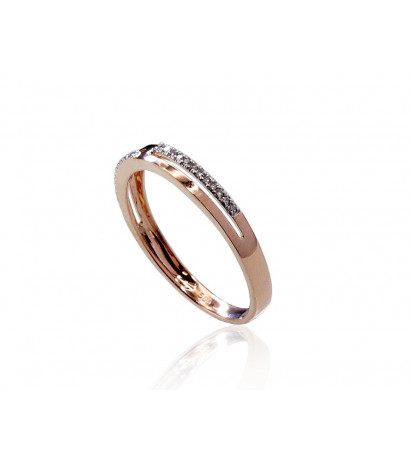 Gold ring 1100413(Au-R+PRh-W)_DI, Red Gold 585°, Rhodium (Plating) , Diamonds