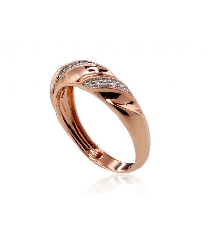 Gold ring 1100424(Au-R+PRh-W)_DI, Red Gold 585°, Rhodium (Plating) , Diamonds