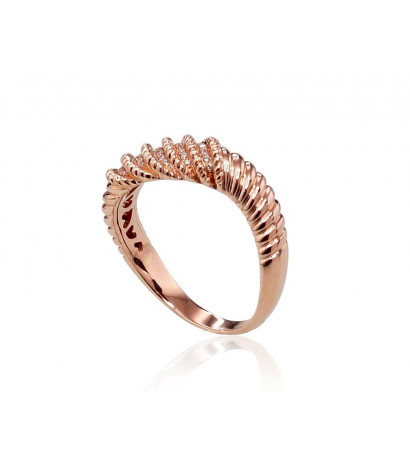 Gold ring 1100425(Au-R)_DI, Red Gold 585°, Diamonds