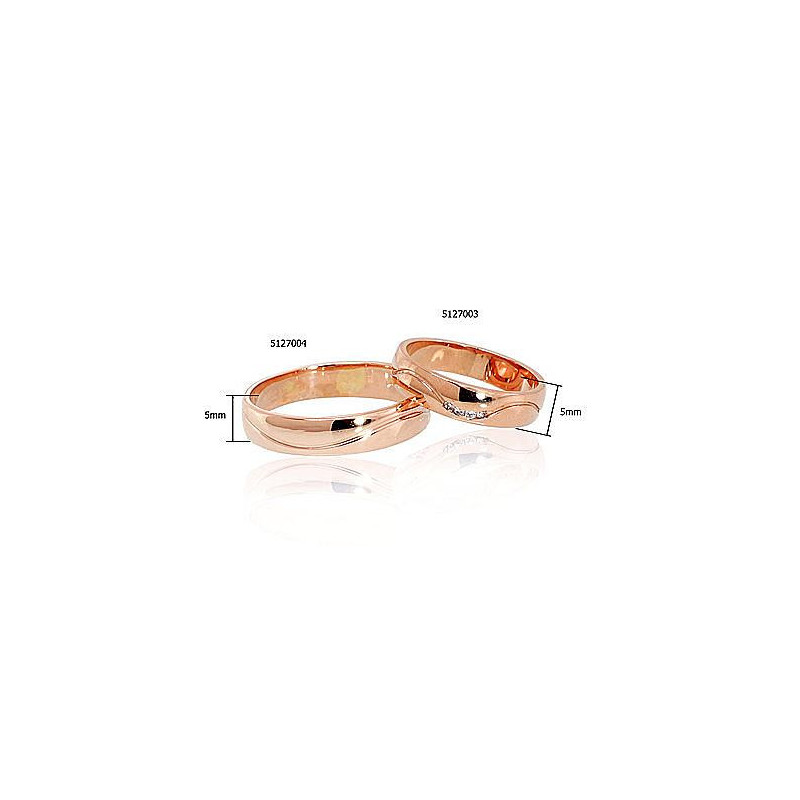 Gold wedding ring 1100543(Au-R)_CZ, Red Gold 585°, Zirkons