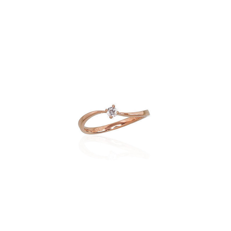 Gold ring 1100555(Au-R)_DI, Red Gold 585°, Diamonds