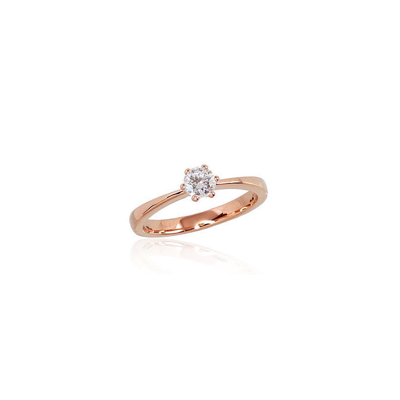 Gold ring 1100561(Au-R)_DI, Red Gold 585°, Diamonds