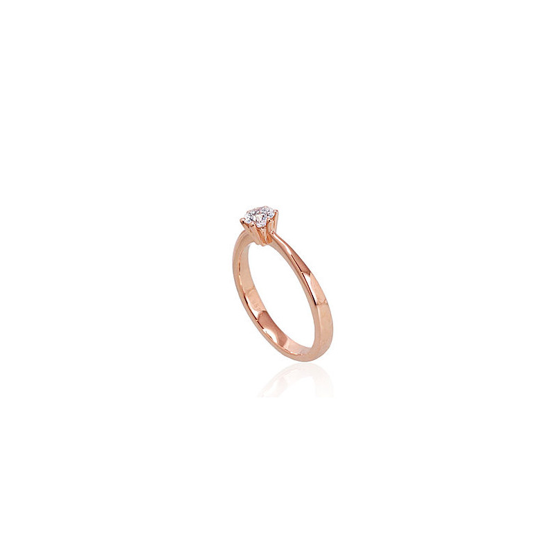 Gold ring 1100561(Au-R)_DI, Red Gold 585°, Diamonds