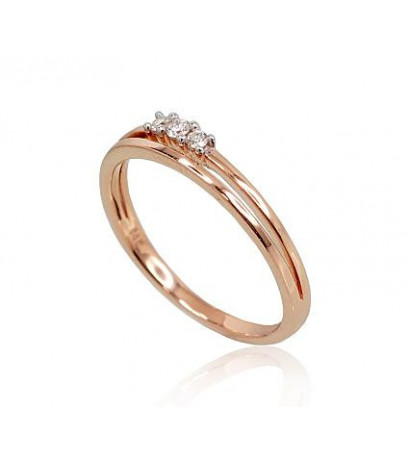 Gold ring 1100696(Au-R+PRh-W)_DI, Red Gold 585°, Rhodium (Plating) , Diamonds