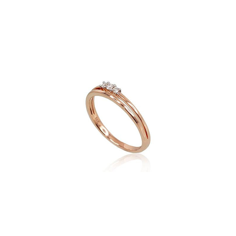 Gold ring 1100696(Au-R+PRh-W)_DI, Red Gold 585°, Rhodium (Plating) , Diamonds