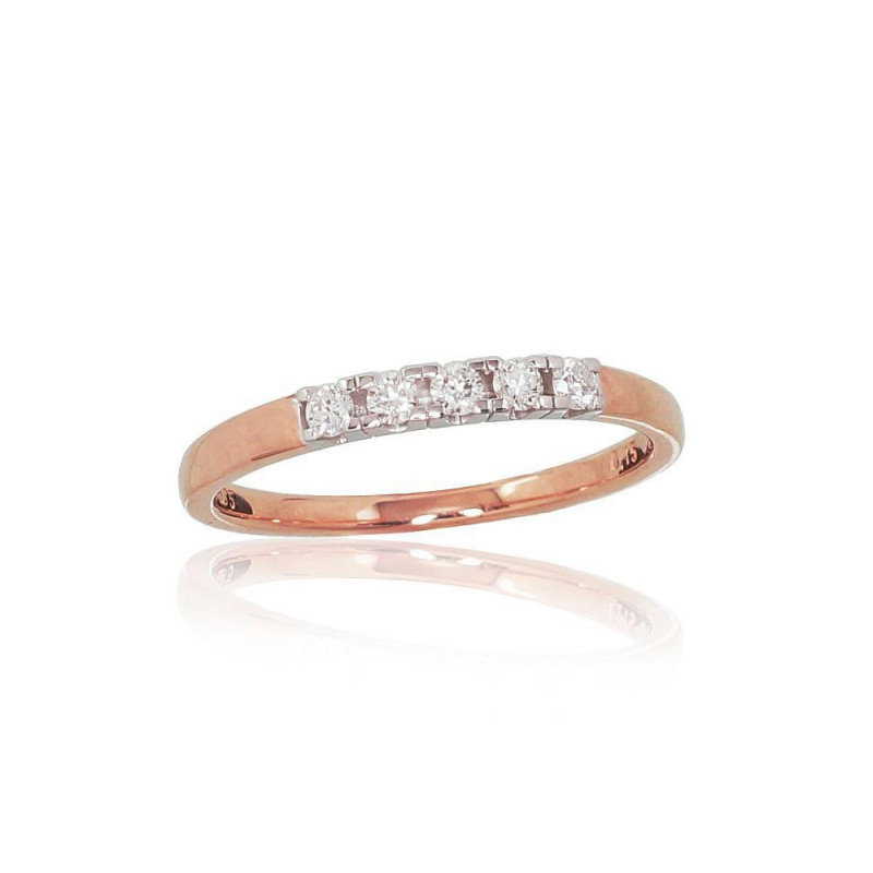 Gold ring 1100790(Au-R+Au-W)_DI, White/Red Gold 585°, Diamonds