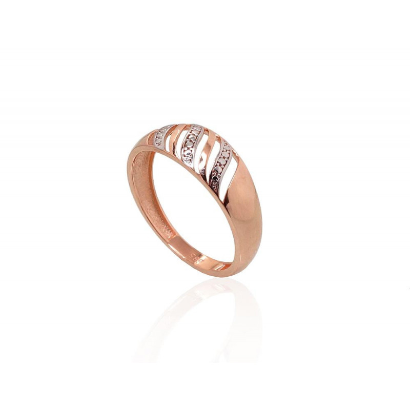 Gold ring 1100866(Au-R+PRh-W), Red Gold 585°, Rhodium (Plating)