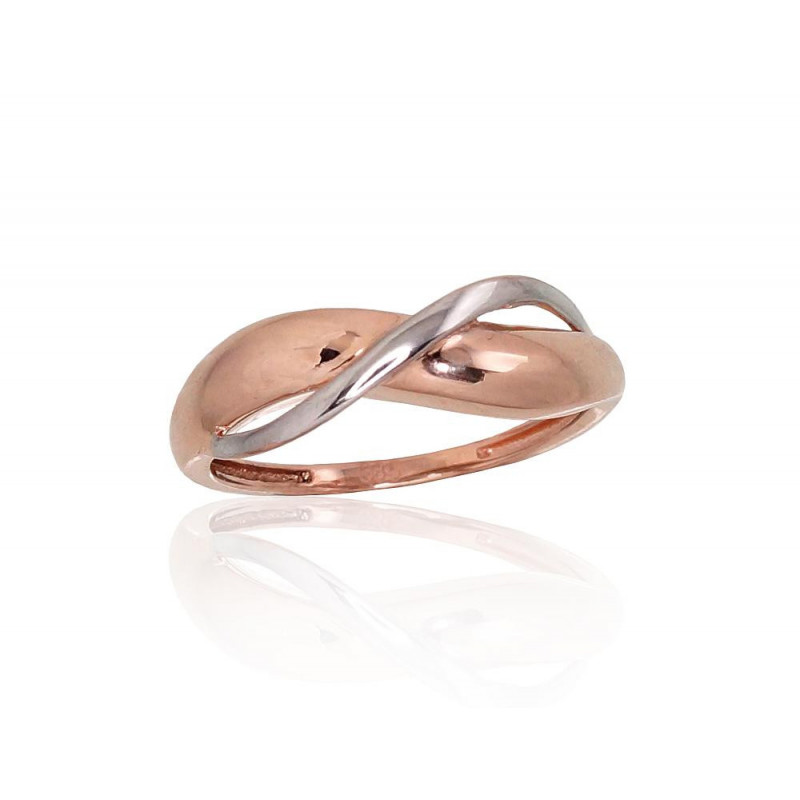 Gold ring 1100870(Au-R+PRh-W), Red Gold 585°, Rhodium (Plating)