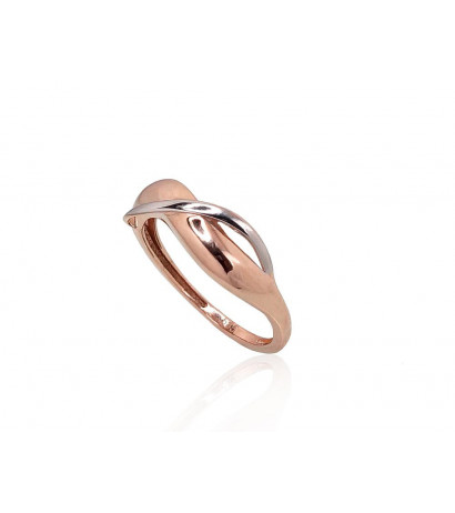 Gold ring 1100870(Au-R+PRh-W), Red Gold 585°, Rhodium (Plating)