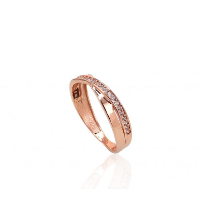 Gold ring 1100876(Au-R)_CZ, Red Gold 585°, Zirkons