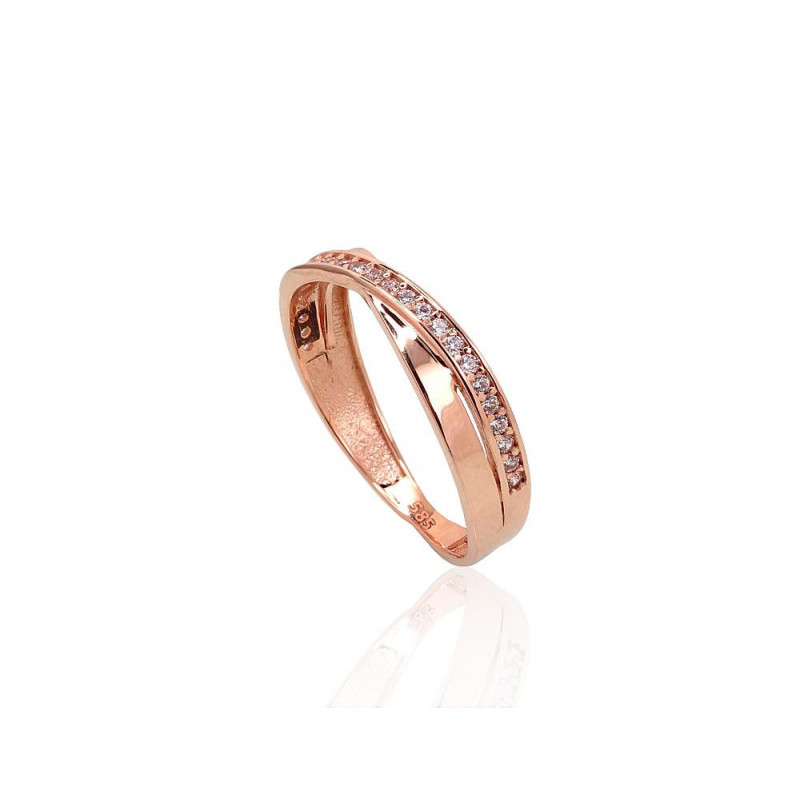 Gold ring 1100876(Au-R)_CZ, Red Gold 585°, Zirkons