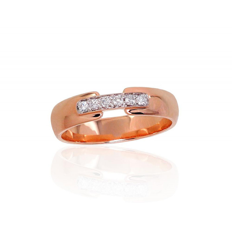 Gold ring 1100906(Au-R+PRh-W)_DI, Red Gold 585°, Rhodium (Plating) , Diamonds